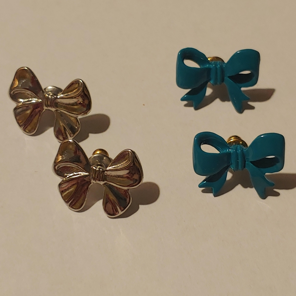 Vintage Bow Earrings Stud Set